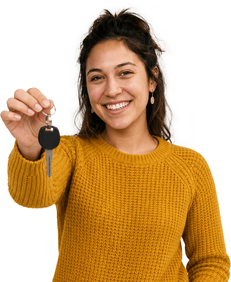 Customer holding keys